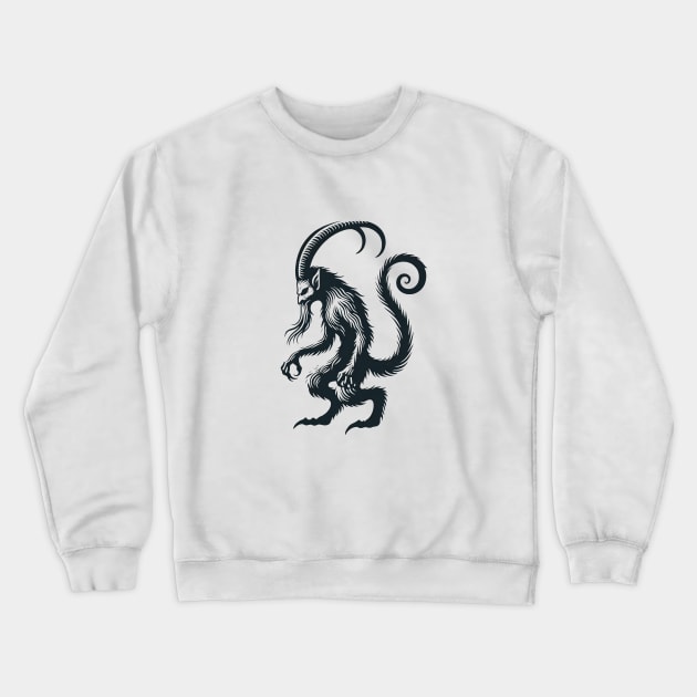 Midnight Prowl: The Winter Myth of Krampus Crewneck Sweatshirt by Retro Travel Design